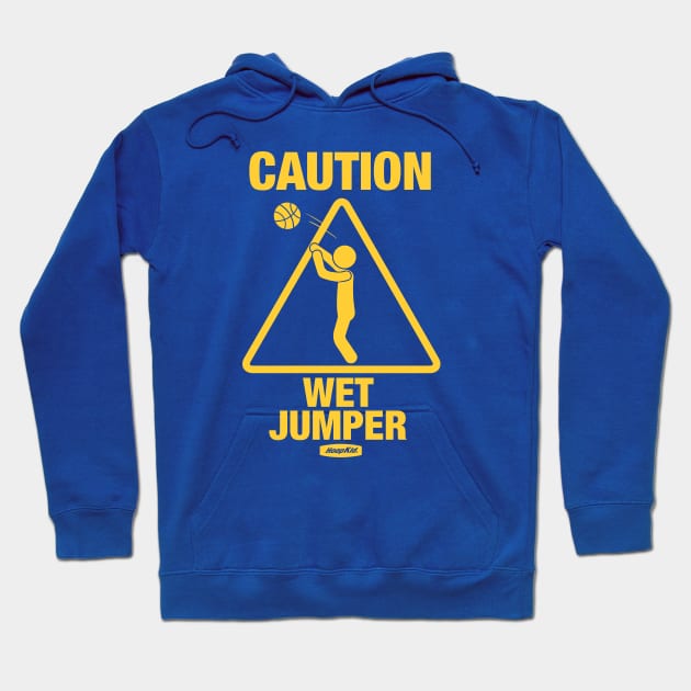 Caution Wet Jumper - Blue/Gold Hoodie by TABRON PUBLISHING